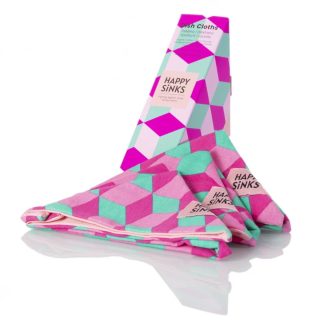 Produktbilde av Happy Sinks Kjøkkenklut Square Pink - 3 pk