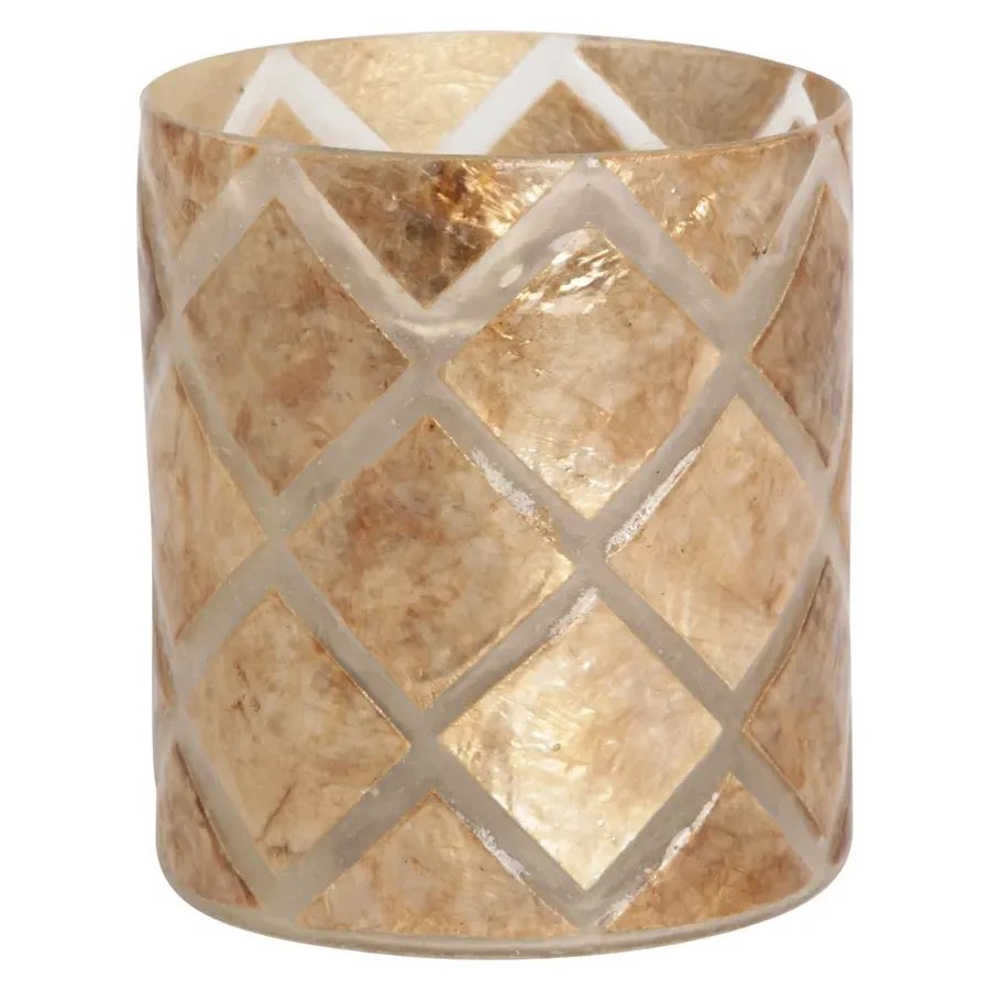 Produktbilde av Halvor Bakke Varca rutet telysholder - Bronse Capiz liten