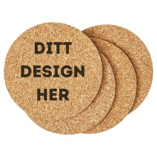 Produktbilde av Modern Cork Coaster - Lasergravert med ditt design