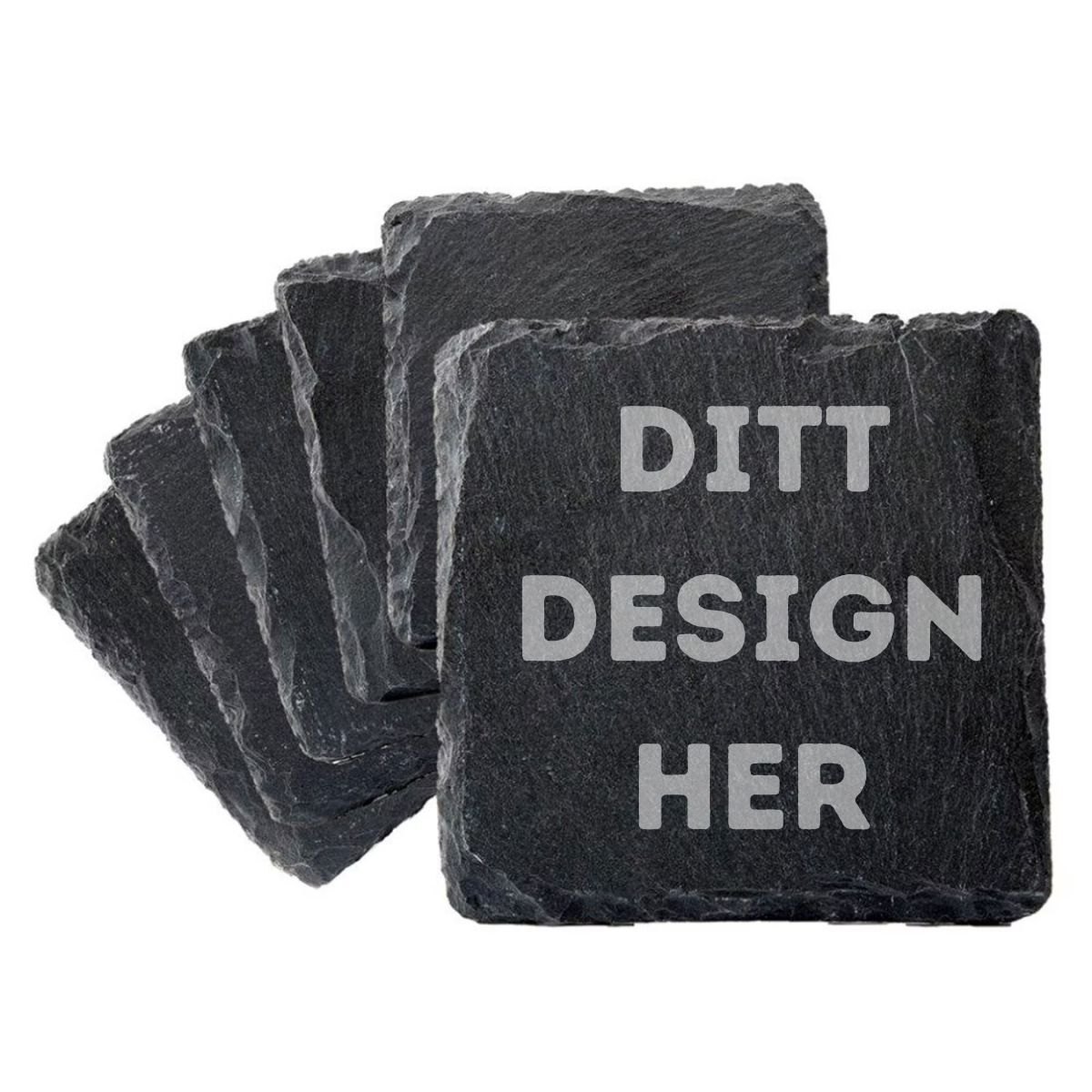 Produktbilde av Dorre Drikkebrikke Skifer - Lasergravert med ditt design