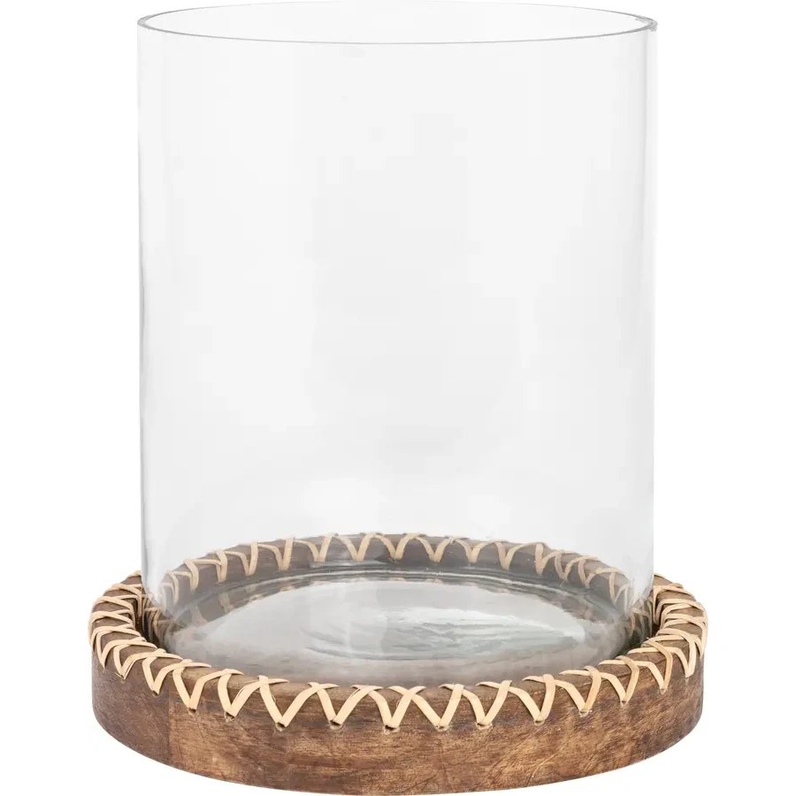 Produktbilde av Lama Bardolino lyslykt glass og trefot