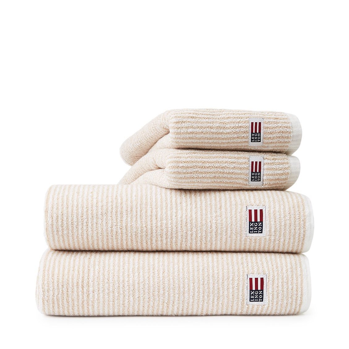 Produktbilde av Lexington Original Håndkle - Hvit/Tan Stripete