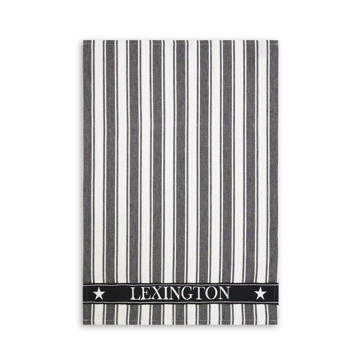 Produktbilde av Lexington Icons Striped Twill Waffle kjøkkenhåndkle - Sort og hvit
