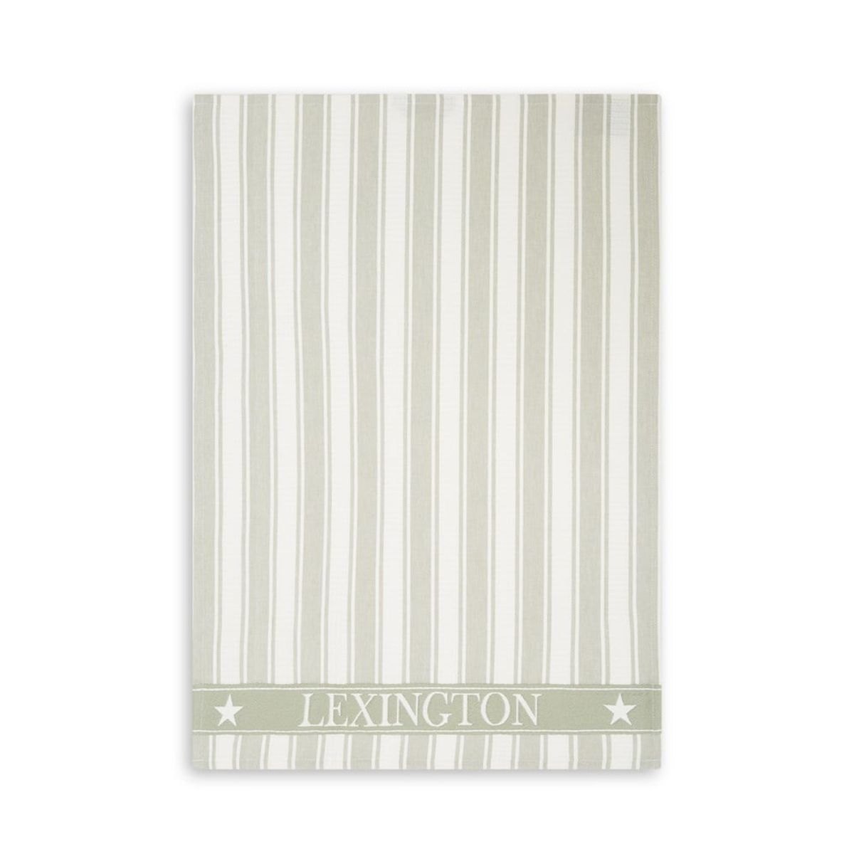 Produktbilde av Lexington Icons Striped Twill Waffle kjøkkenhåndkle - Grønn og hvit