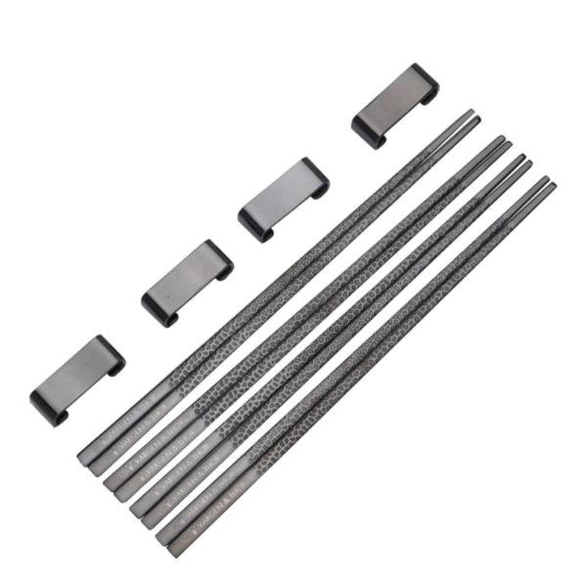 Produktbilde av Vargen & Thor Frost Kito spisepinner 4 par - Onyx Sort